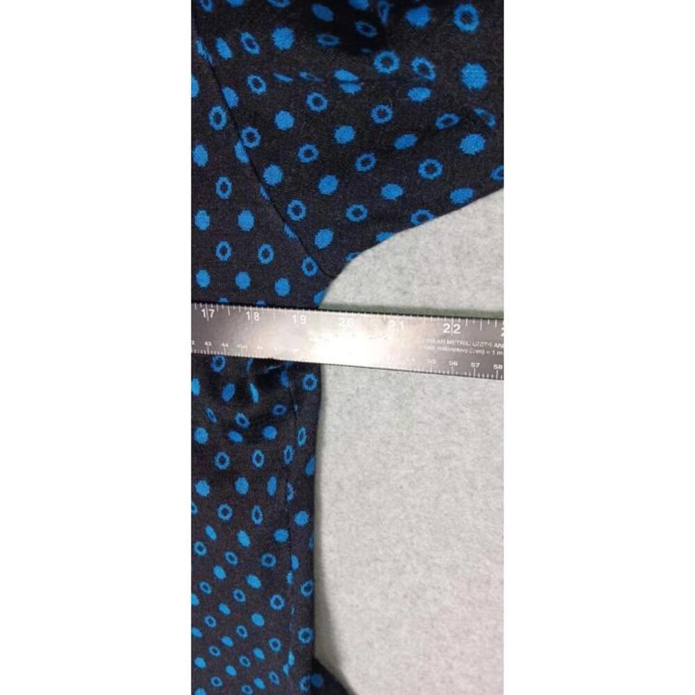 Bobbie Brooks Sweater Womens Size Medium Black Blue Dots Padded Shoulders - Picture 6 of 12